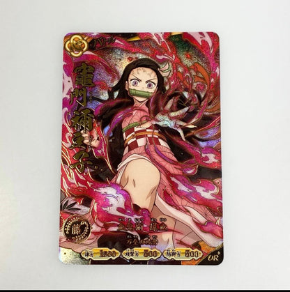 Demon Slayer: Nichirin Battle Splash – PARALLEL UR Battle Card Set (4 Cards) | Tanjiro, Nezuko, Giyu & Shinobu