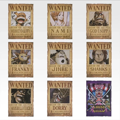 One Piece Giant Bash Vol.1 Wanted Poster Ichiban Kuji Prize J COMPLETE 9 PIECE SET - Japanese Exclusive