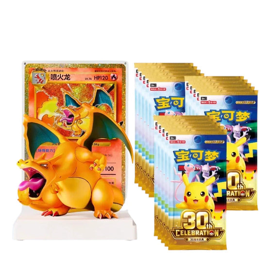 2026 Pokemon Chinese 30th Anniversary Charizard Premium Figure Gift Box [1 Figure + 15 Packs]